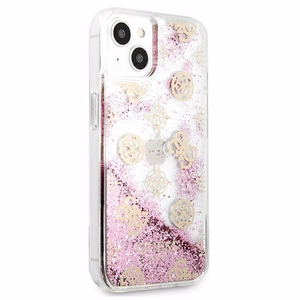 Guess GUHCP13SLGPEPI iPhone 13 mini 5.4" vaaleanpunainen/vaaleanpunainen kovakotelo Peony Liquid Glitter
