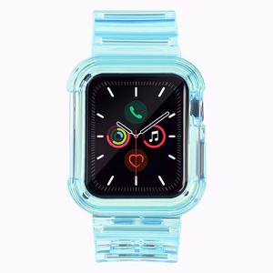 Silicone Band Strap Bracelet Case Strap Light Set for Apple Watch 40mm - Blue