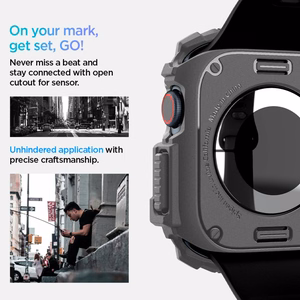 Spigen Rugged Armor Suojakuori Apple Watch 10 46mm - Harmaa