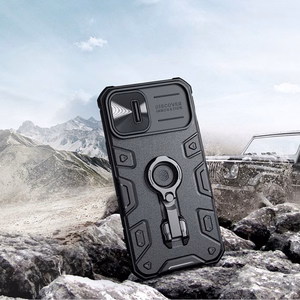 Nillkin CamShield Armor Pro Case iPhone 14 Plus kotelo panssarisuojattu kansi kameran kansi rengas jalusta musta