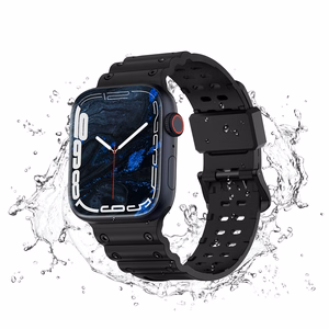 Triple Protection Hihna Apple Watch 38 / 40 / 41 mm ranneke - musta