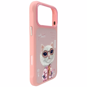 Nimmy Cool&Cute 2.0 Cat Suojakuori iPhone 17 Pro Max:lle - Vaaleanpunainen
