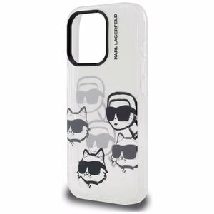 Karl Lagerfeld IML Multi K&C Head -kuvioinen suojakuori iPhone 16 Pro Max - läpinäkyvä