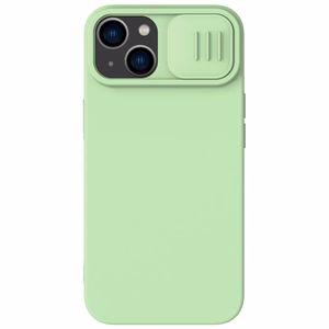 Nillkin CamShield Silky Silikonikotelo iPhone 14 Plus kotelo kameran suojus vihreä