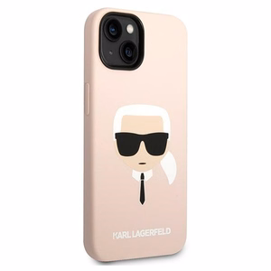 Karl Lagerfeld KLHCP14MSLKHLP iPhone 14 Plus 6.7 kovakuori vaaleanpunainen / vaaleanpunainen Silicone Karl's Head