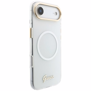 Guess IML Gradient Script Metal MagSafe Case for iPhone Air - White