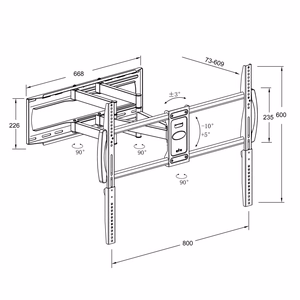 Montis TV-teline DENALI 37"- 105" MT162 2,67 m (105") musta