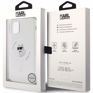 Karl Lagerfeld IML Choupette MagSafe suojakuori iPhone 11 / Xr:lle - läpinäkyvä