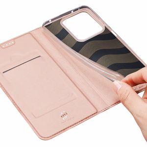 Dux Ducis Skin Pro Suojakuori läpällä ja korttilokerolla Xiaomi Redmi Note 13 5G:lle - vaaleanpunainen