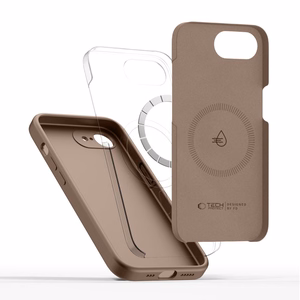 Tech-Protect Silicone MagSafe suojakuori iPhone 16e / 17e:lle ruskea