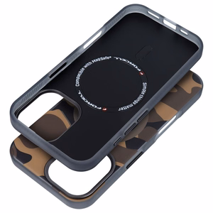 Suojakuori iPhone 16:lle Forcell F-Protect Levels Dual Layer 4D MagSafe-yhteensopiva Military Drop-Test desert camo