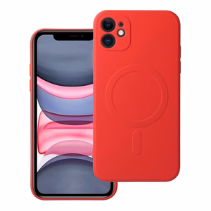 Silikoninen Suojakuori iPhone 11:lle Mag Cover MagSafe-yhteensopiva punainen
