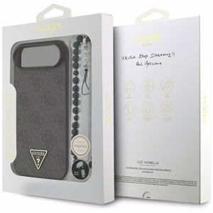 Guess 4G Strap Triangle Logo MagSafe -suojakuori iPhone 17 Airille - musta