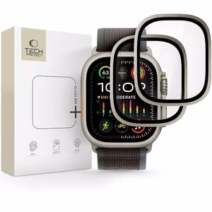 Tech-Protect 2-Pack Karkaistu Lasi Apple Watch Ultra 49mm - Hopeinen ja Musta