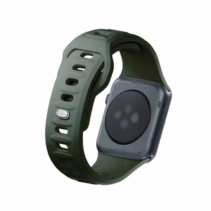 3mk-silikoniranneke Apple Watchille, 42/44/45/46/49 mm, tummanvihreä, suuri koko