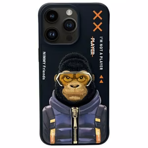 NIMMY Suojakuori COOL&CUTE 2.0 Monkey iPhone 15 Pro Max:lle - musta