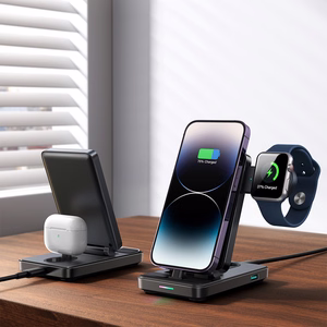 Joyroom JR-WQS02 iPhone AirPods Apple Watch 4in1 latausteline taitettava - musta