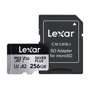Lexar High-Performance Silver Plus microSDXC -muistikortti, 256 GB + sovitin