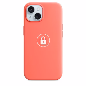 Puhelimen suojakuori "Silicone Case v2" iPhone 15:lle / Guava / pakkauksessa