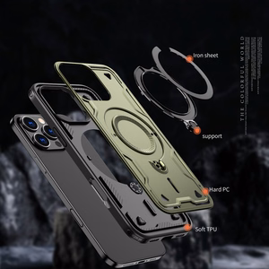 Hybrid Armor Trendy Suojakuori MagSafella iPhone 16 Pro Max:lle - Vihreä