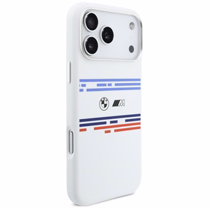 BMW M Silicon Horizontal Line MagSafe Suojakuori iPhone 17 Pro Maxille - Valkoinen