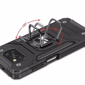 Wozinsky Ring Armor kova hybridi tapauksessa kansi + magneettinen haltija Samsung Galaxy A03s musta