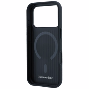 Mercedes MagSafe nahkainen suojakuori rengastelineellä malleille iPhone 18 Pro / 17 Pro, musta