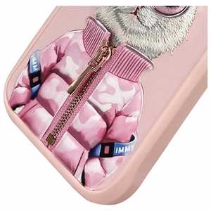 NIMMY Suojakuori COOL&CUTE 2.0 Kissa iPhone 16 Pro:lle vaaleanpunainen