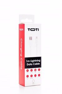 SEEK TOTI USB-A – Lightning, 1 m PVC datakaapeli 2A (ei-MFI), valkoinen