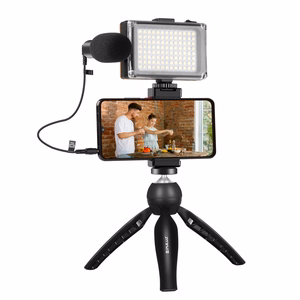 Puluz livetallennus setti jalusta + LED valo + mikrofoni + puhelinpidike PKT3132B