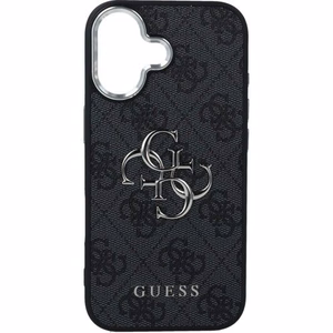 GUESS suojakuori iPhone 17 GUHCP17SP4G4SMCK (4G PU-nahkakuori isolla 4G- ja Classic-logolla sekä hopeisella metallikameran kehyksellä) musta