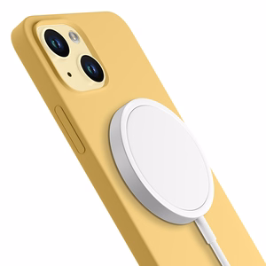 3mk Hardy Silicone MagCase Suojakuori iPhone 15 Plus:lle - keltainen