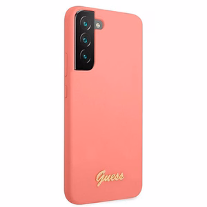 Guess GUHCS22MLSLMGFU S22+ S906 fuksia/fuksia kotelo Silikoni Script Metal Logo Silikoni Script Metal Logo