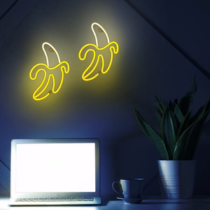 Neon LED-valo BANANA valkoinen keltainen Bat + USB FLNE10 Forever Light
