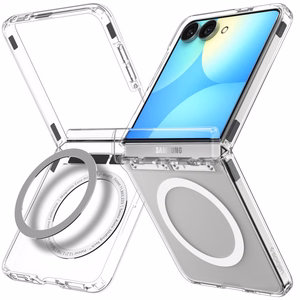 Spigen Ultra Hybrid Pro MagSafe case for Samsung Galaxy Z Flip8 – clear and white