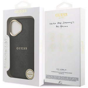 Guess suojakuori iPhone 17:lle HC MAGSAFE PU W/ 4G PU STRIPE musta