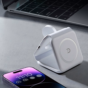 Dudao A11N 15W 3in1 Inductive Charger - White + USB-C / USB-C Cable