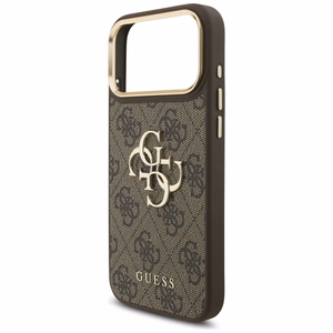 Guess 4G Big 4G Classic Logo Big Strap Metal Buttons -suojakuori iPhone 17 Pro Max - ruskea