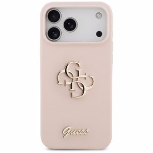 Guess Silicone Big 4G Script -suojakuori iPhone 17 Pro Max - pinkki