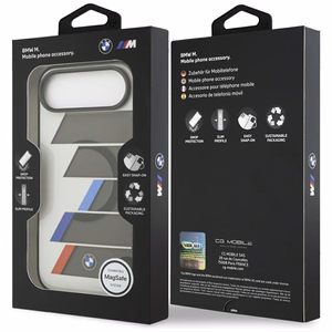 BMW M IML Metal Buttons Tricolor Lines MagSafe Case for iPhone Air - Gray