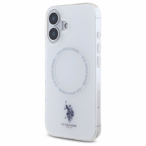 US Polo IML Ring MagSafe kotelo iPhone 16 - valkoinen