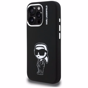 Karl Lagerfeld Silikoninen Karl Sketch MagSafe Suojakuori iPhone 16 Pro Max:lle - Musta