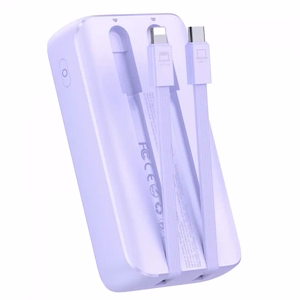 Joyroom JR-PBC07 20000mAh 30W mini-virtapankki USB-C- ja Lightning-kaapeleilla - violetti