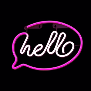 Neon LED valo HELLO vaaleanpunainen valkoinen Paristo + USB FLNE15 Forever Light