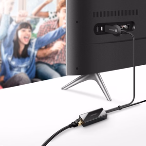 Ugreen 30985 ulkoinen verkkokortti Chromecastille, micro USB / USB-A -liittimillä, 100 Mb/s, 1 m, musta