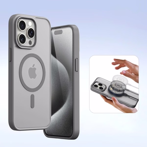 Dux Ducis Lawa Nahkainen Suojakuori iPhone 15 Pro:lle - harmaa