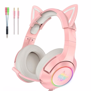 ONIKUMA K9 vaaleanpunainen RGB Pelikuulokkeet