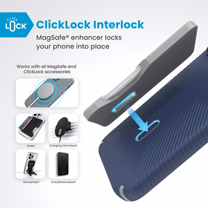 Speck Presidio2 Grip -suojakuori MagSafe- ja ClickLock-tuella iPhone 16 Pro Max:lle, Coastal Blue/Dust Grey