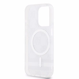 DKNY IML Ruudullinen Mono-kuvio ja Painetut Raidat MagSafe Suojakuori iPhone 14 Pro:lle - musta
