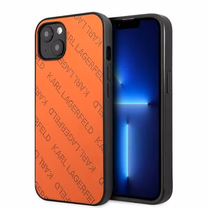 Karl Lagerfeld Perforated Allover Suojakuori iPhone 13 / 14 / 15 6.1" - Oranssi